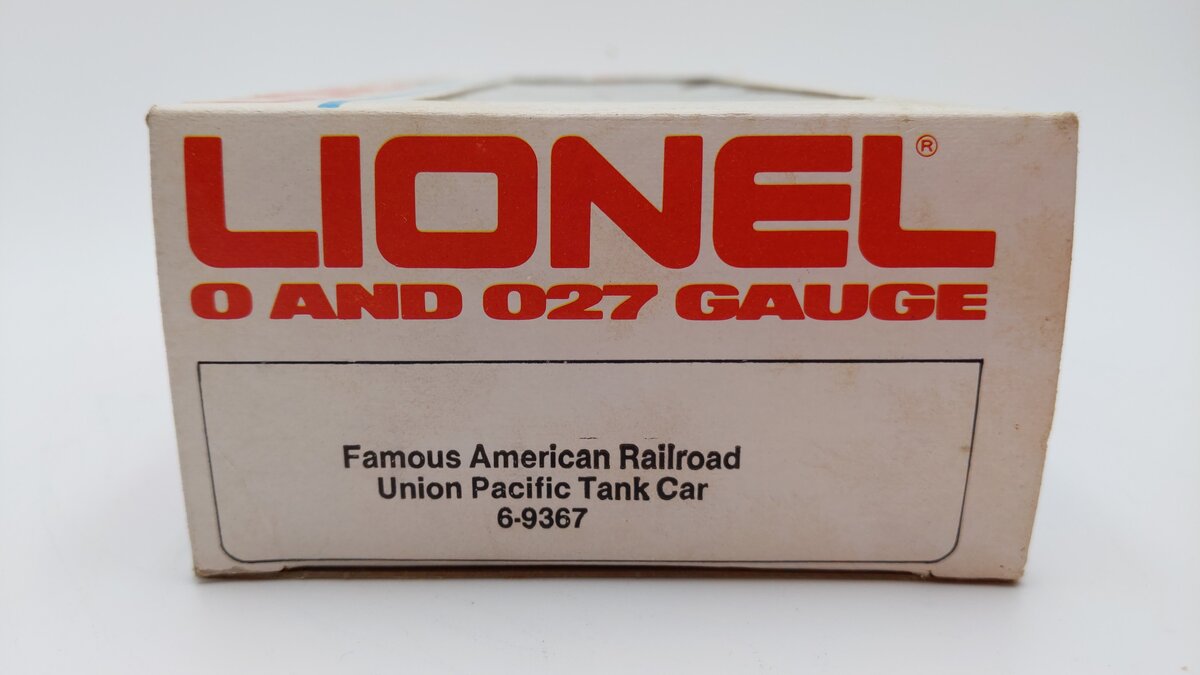 Lionel 6-9367 O Gauge Union Pacific Single Dome Tank Car #9367 EX/Box