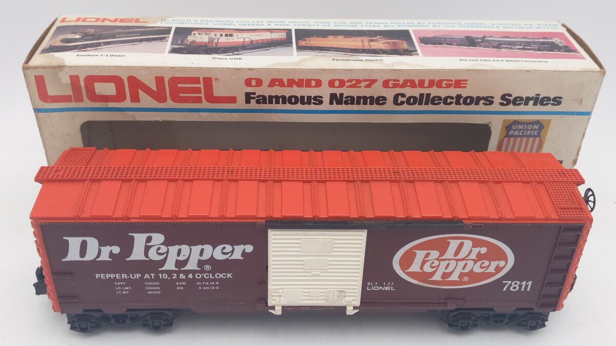 Lionel 6-7811 O Gauge Dr. Pepper Boxcar #7811 EX/Box