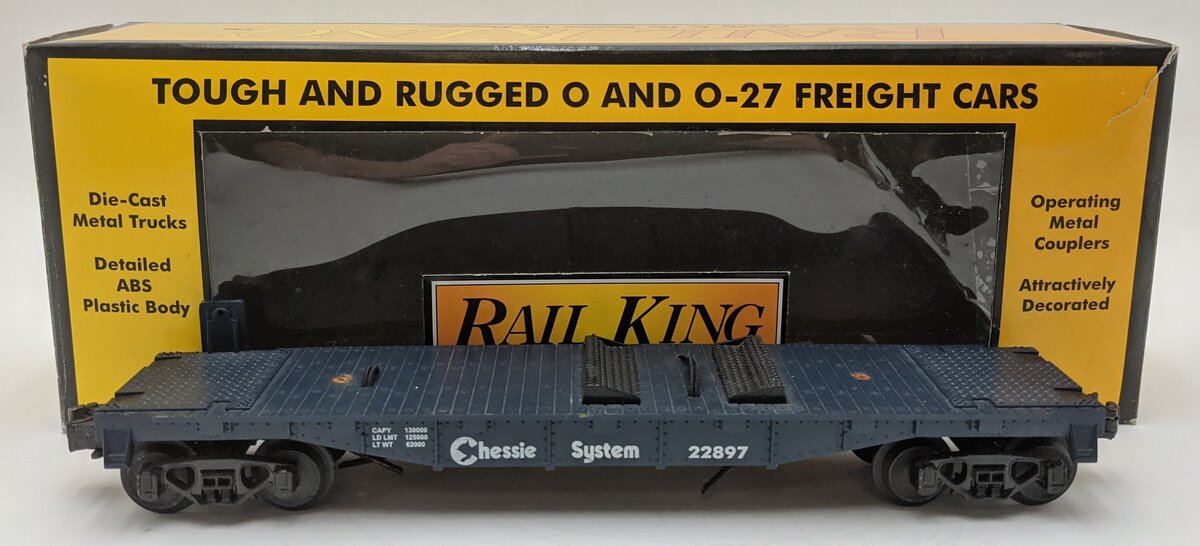 MTH 30-7615 O Gauge Chessie System Flatcar #22897/Box