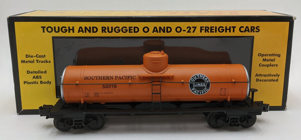 MTH 30-7313 O Gauge Southern Pacific Orange Single Dome Tank Car #52578 VG/Box