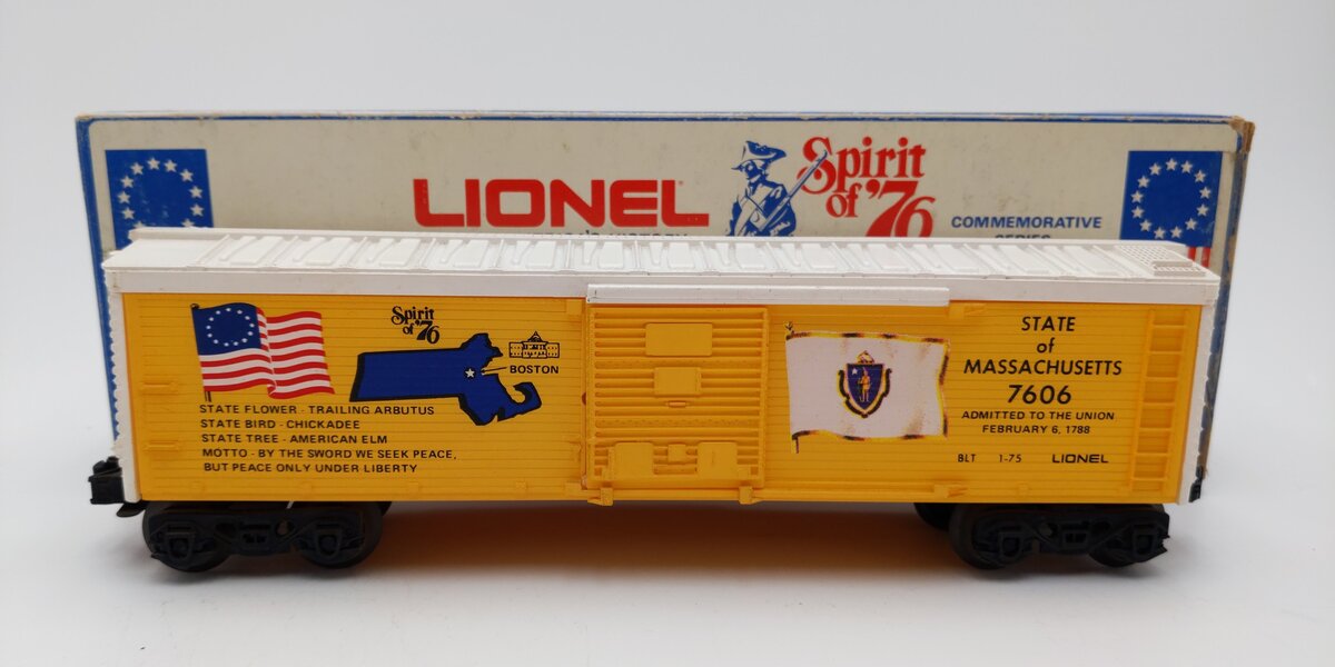 Lionel 6-7606 O Gauge State of Massachusetts Boxcar #7606 EX/Box