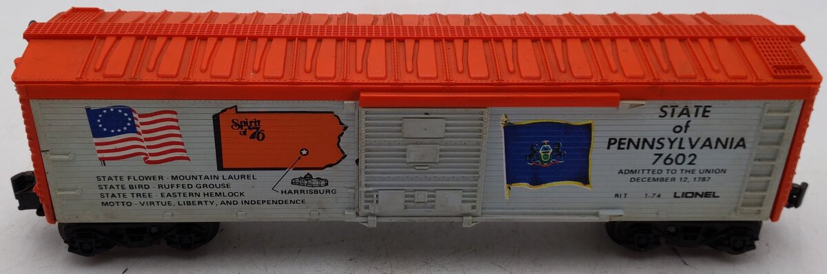 Lionel 6-7602 O Gauge Spirit of 76 State of Pennsylvania Boxcar #7602 VG/Box
