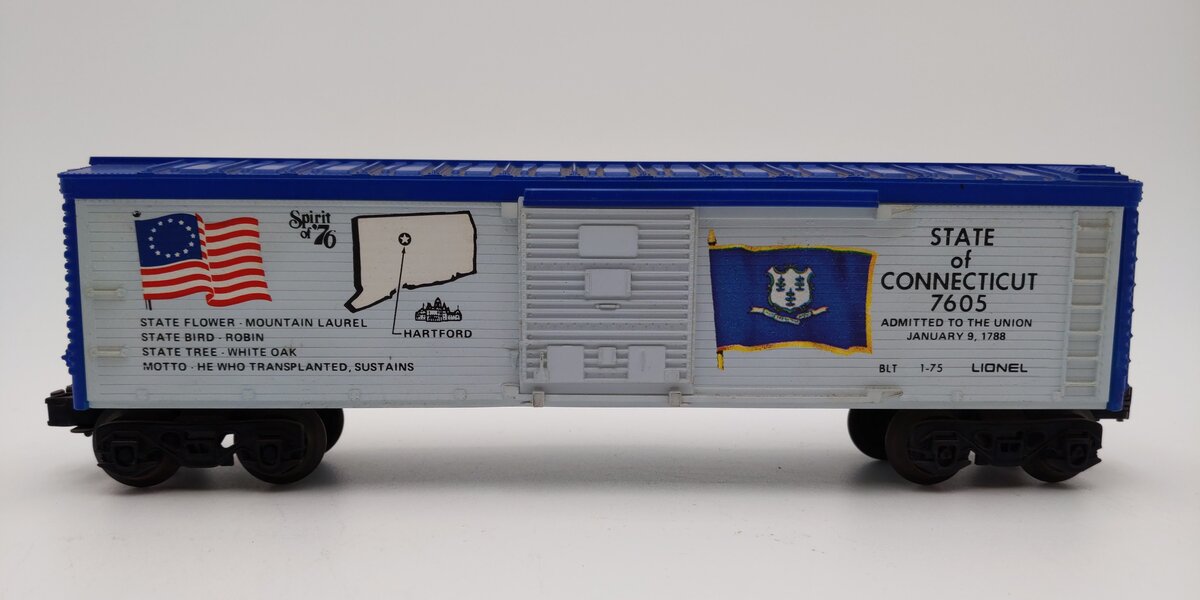 Lionel 6-7605 O Gauge Spirit of 76 State of Connecticut Boxcar #7605 EX/Box