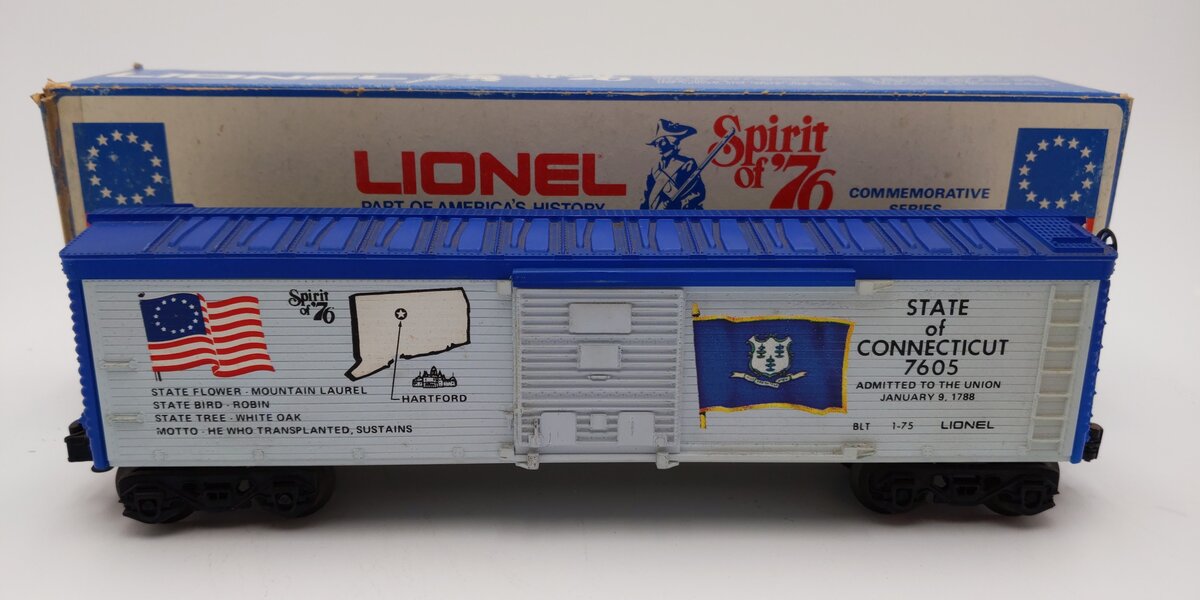 Lionel 6-7605 O Gauge Spirit of 76 State of Connecticut Boxcar #7605 EX/Box