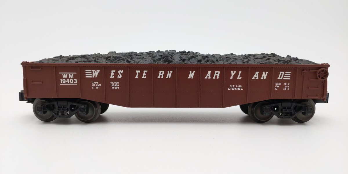 Lionel 6-19403 O Gauge Western Maryland Gondola with Coal Load #19403 EX/Box