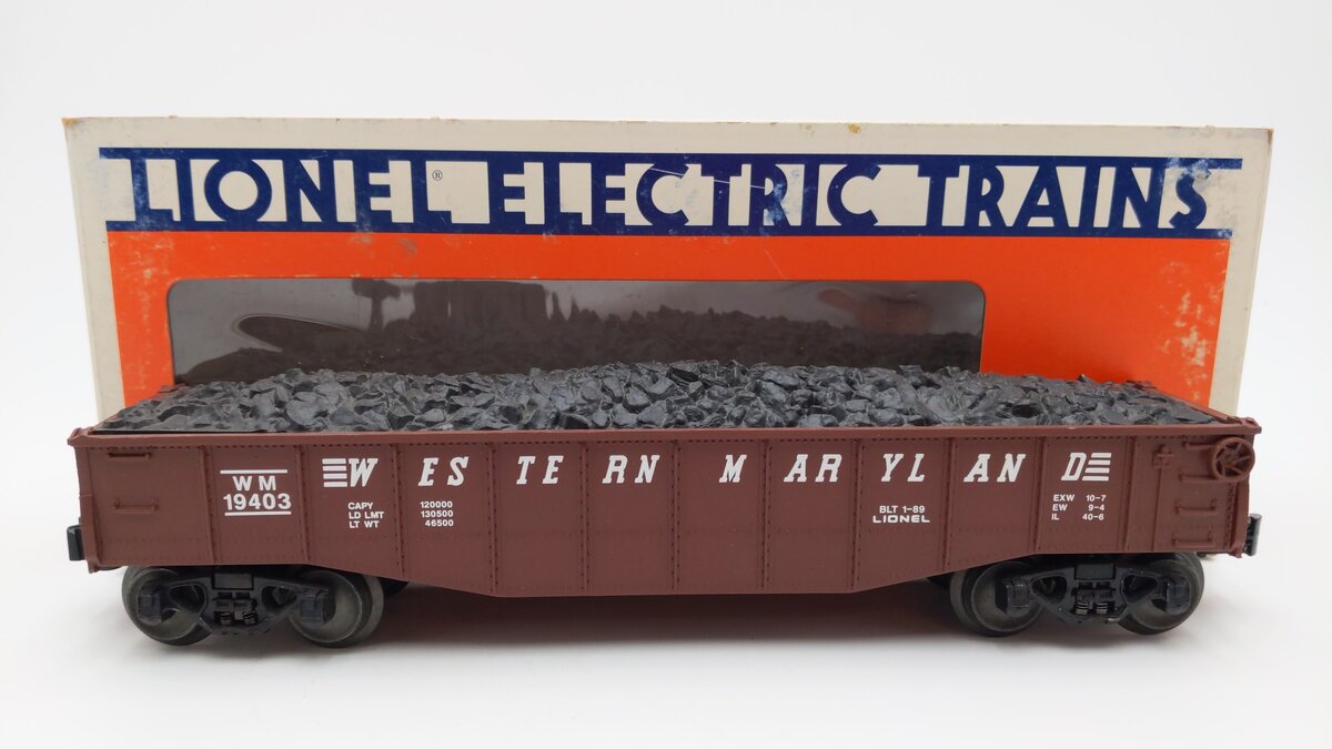 Lionel 6-19403 O Gauge Western Maryland Gondola with Coal Load #19403 EX/Box