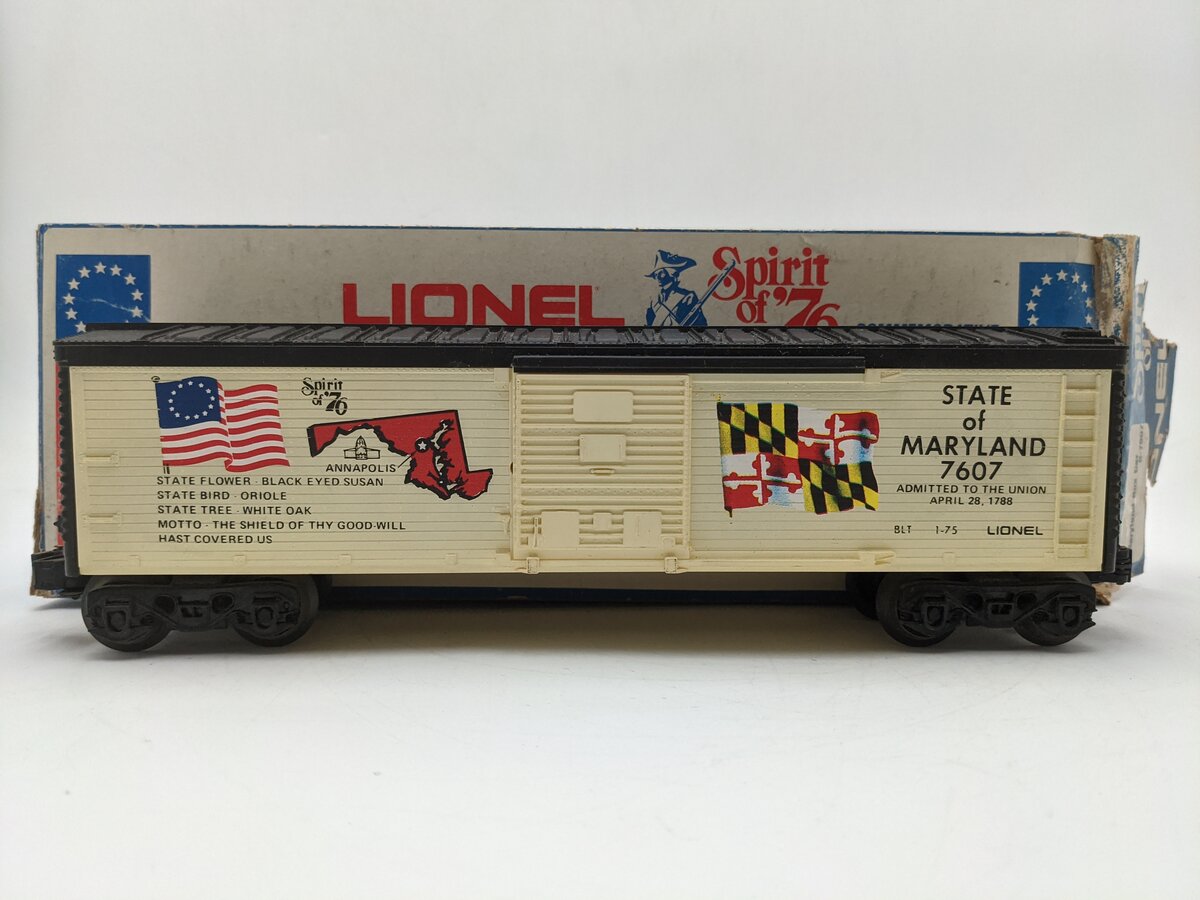 Lionel 6-7607 O Gauge State of Maryland Boxcar #7607 VG/Box