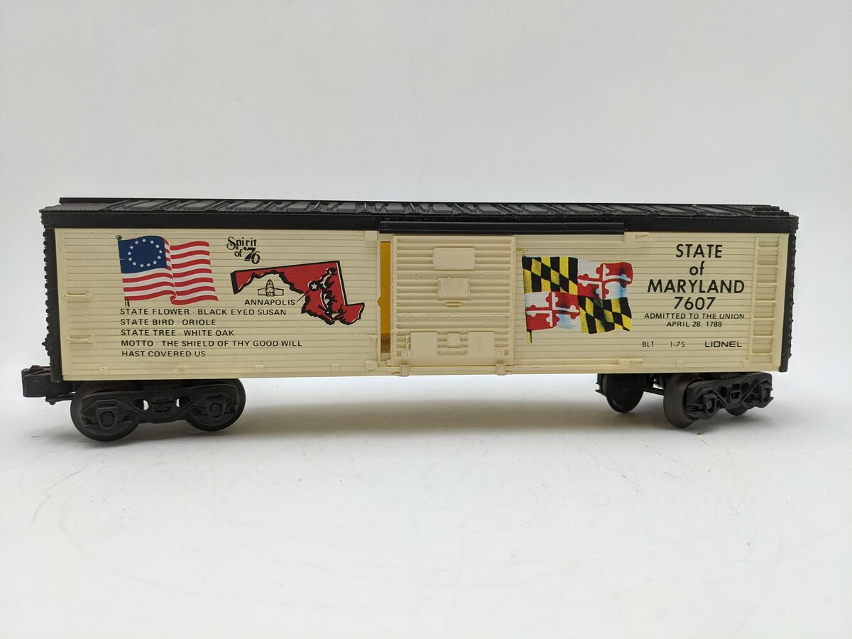 Lionel 6-7607 O Gauge State of Maryland Boxcar #7607 VG/Box