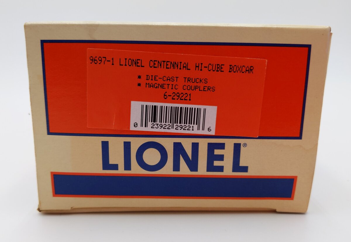 Lionel 6-29221 O Gauge 1997 Lionel Centennial Hi-Cube Boxcar #9697-1 LN/Box