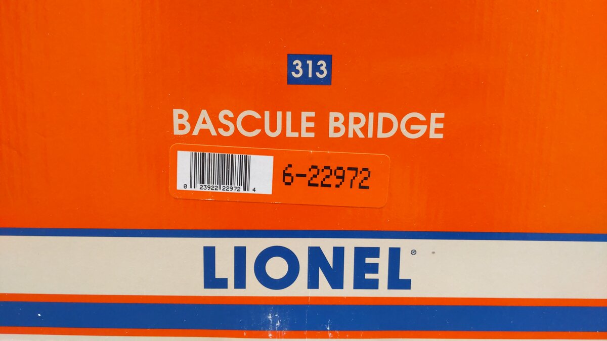 Lionel 6-22972 O Gauge #313 Bascule Bridge EX/Box