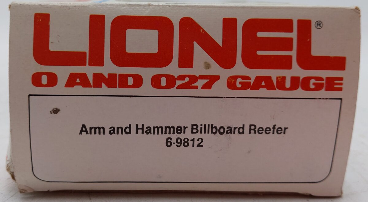Lionel 6-9812 O Gauge Arm & Hammer Billboard Refrigerator Car #9812 EX/Box