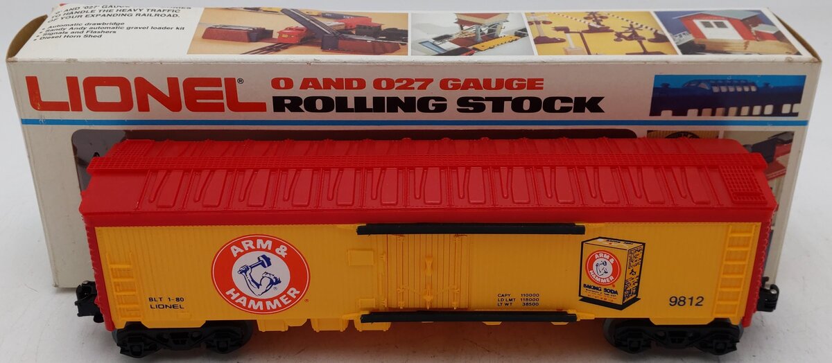 Lionel 6-9812 O Gauge Arm & Hammer Billboard Refrigerator Car #9812 EX/Box