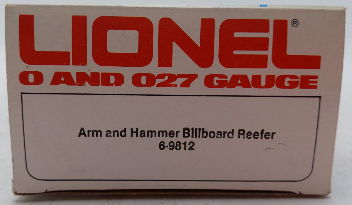 Lionel 6-9812 O Gauge Arm & Hammer Billboard Refrigerator Car #9812 EX/Box