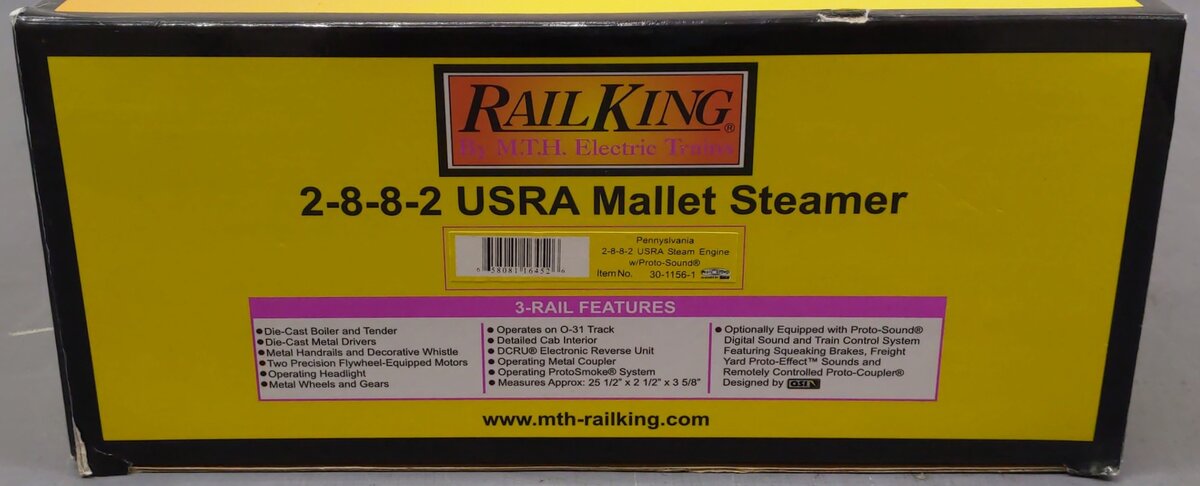 MTH 30-1156-1 O Pennsylvania 2-8-8-2 USRA Mallet Steam & Tender #373 w/PS1 EX/Box