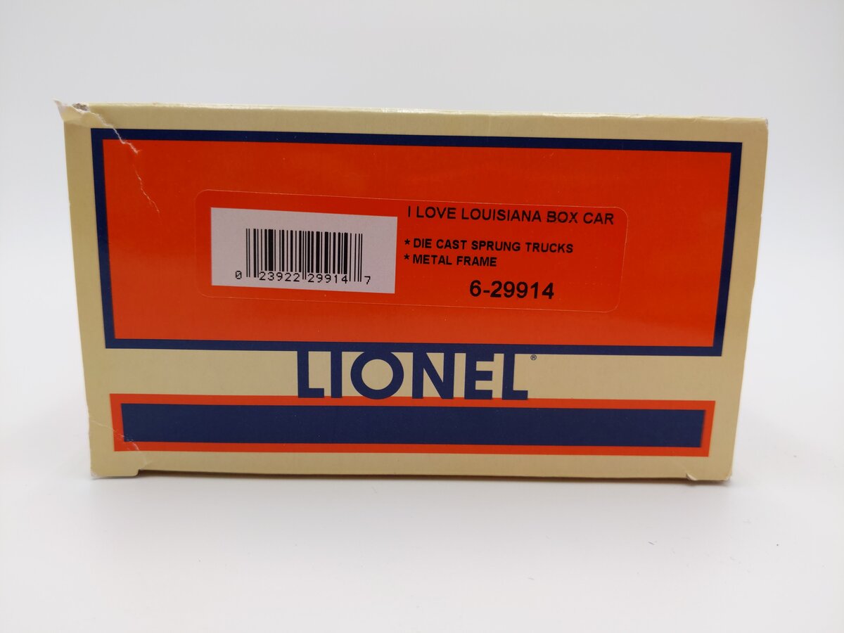 Lionel 6-29914 O Gauge I Love Louisiana Boxcar LN/Box