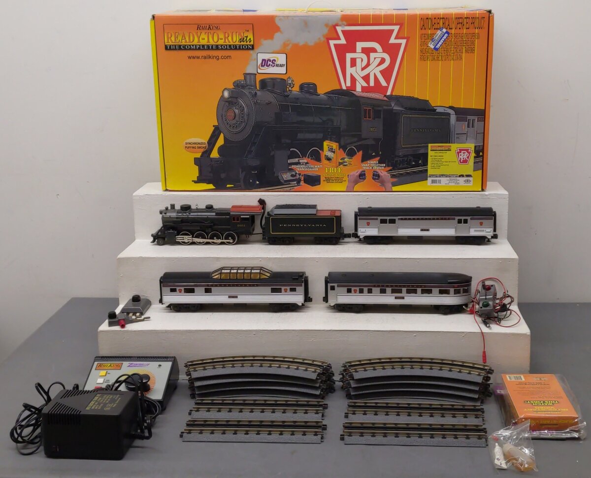 MTH 30-4092-1 PRR RailKing 2-8-0 O Gauge Steam Train Set with Proto-Sound 2.0 EX/Box