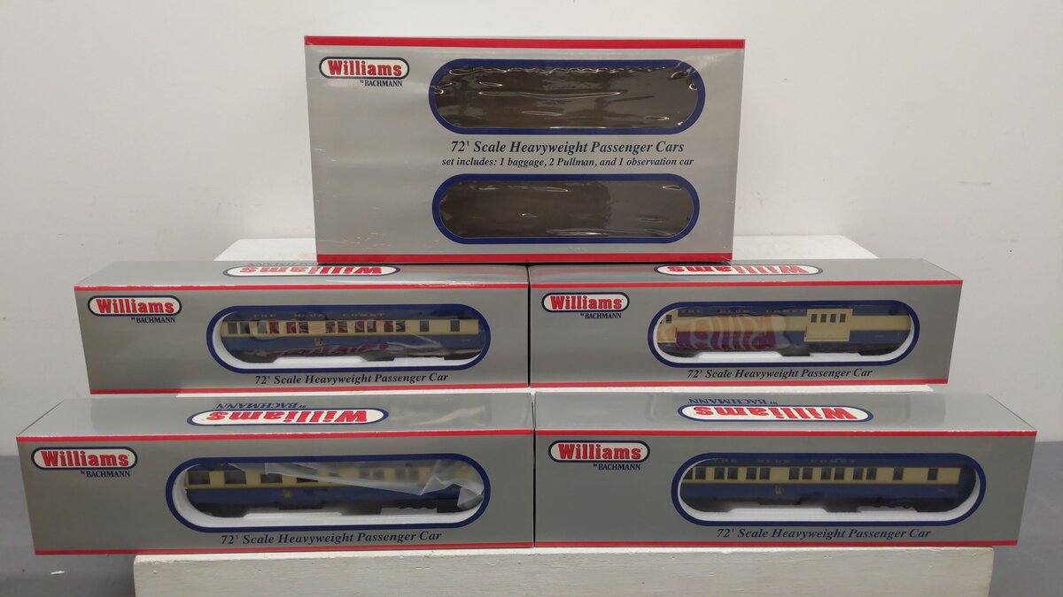 Williams 43356 CNJ 72 Ft. Heavyweight Passenger Car (Pack of 4) LN/Box