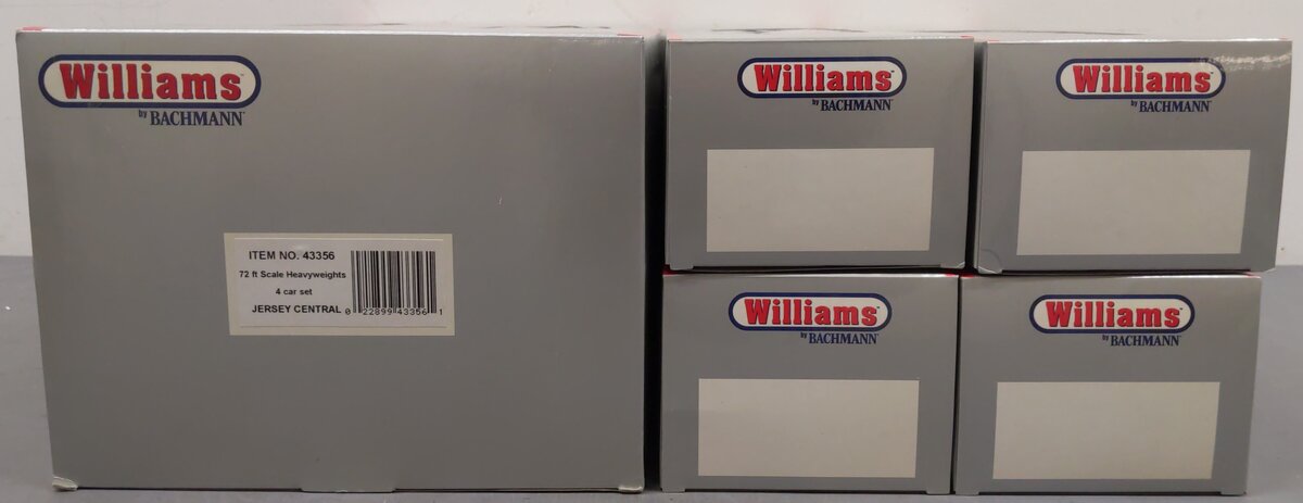 Williams 43356 CNJ 72 Ft. Heavyweight Passenger Car (Pack of 4) LN/Box