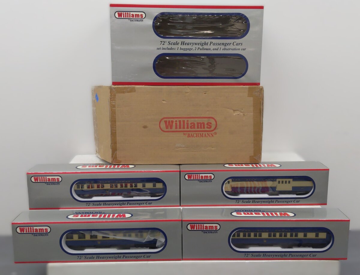 Williams 43356 CNJ 72 Ft. Heavyweight Passenger Car (Pack of 4) LN/Box