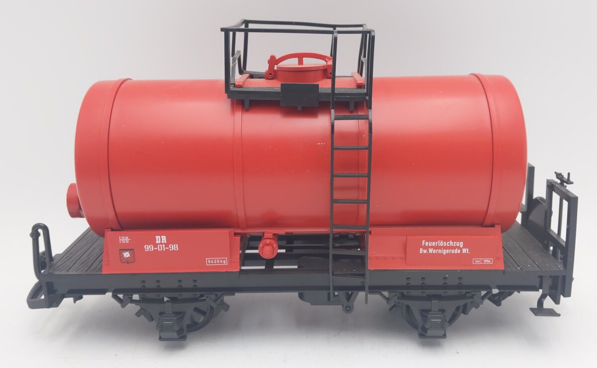 LGB 45403 G Scale DR Fire Department Tank Car - Plastic Wheels EX/Box