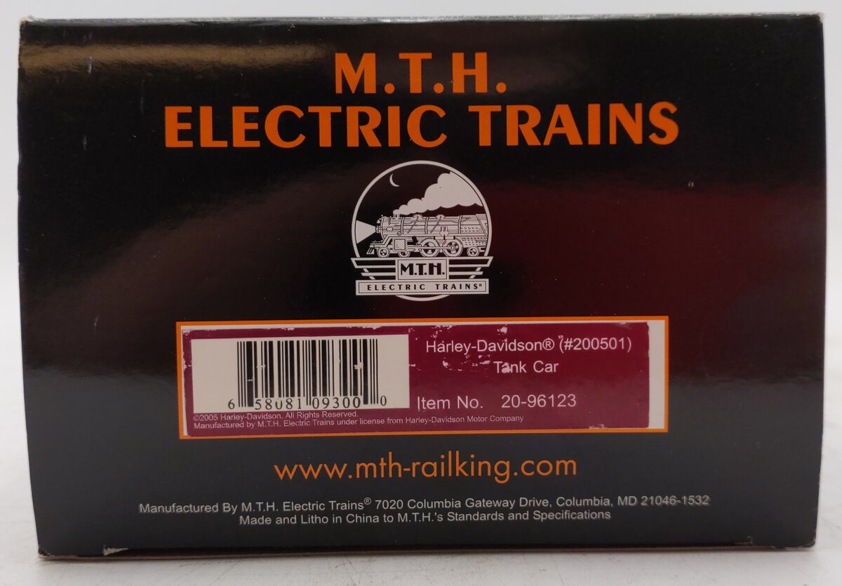 MTH 20-96123 O Gauge Harley-Davidson Tank Car #200501 EX/Box