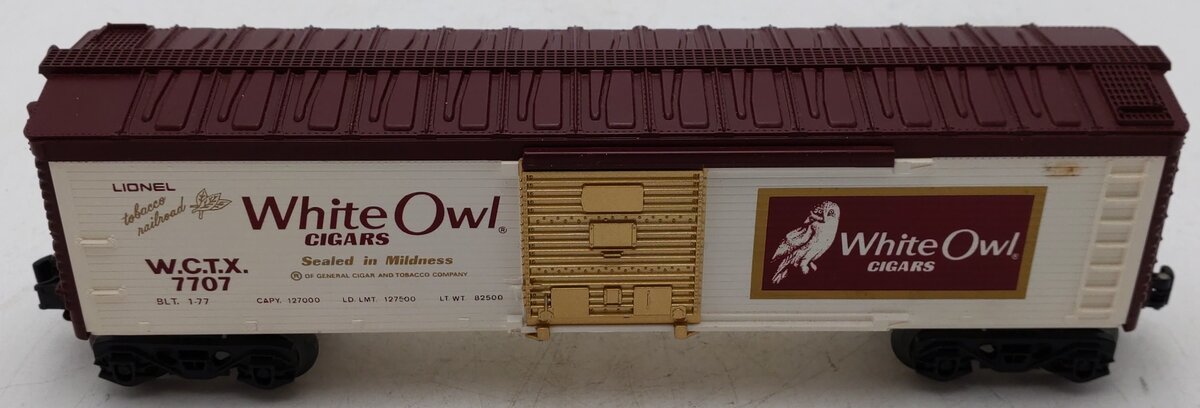 Lionel 6-7707 O Gauge White Owl Cigar Boxcar EX