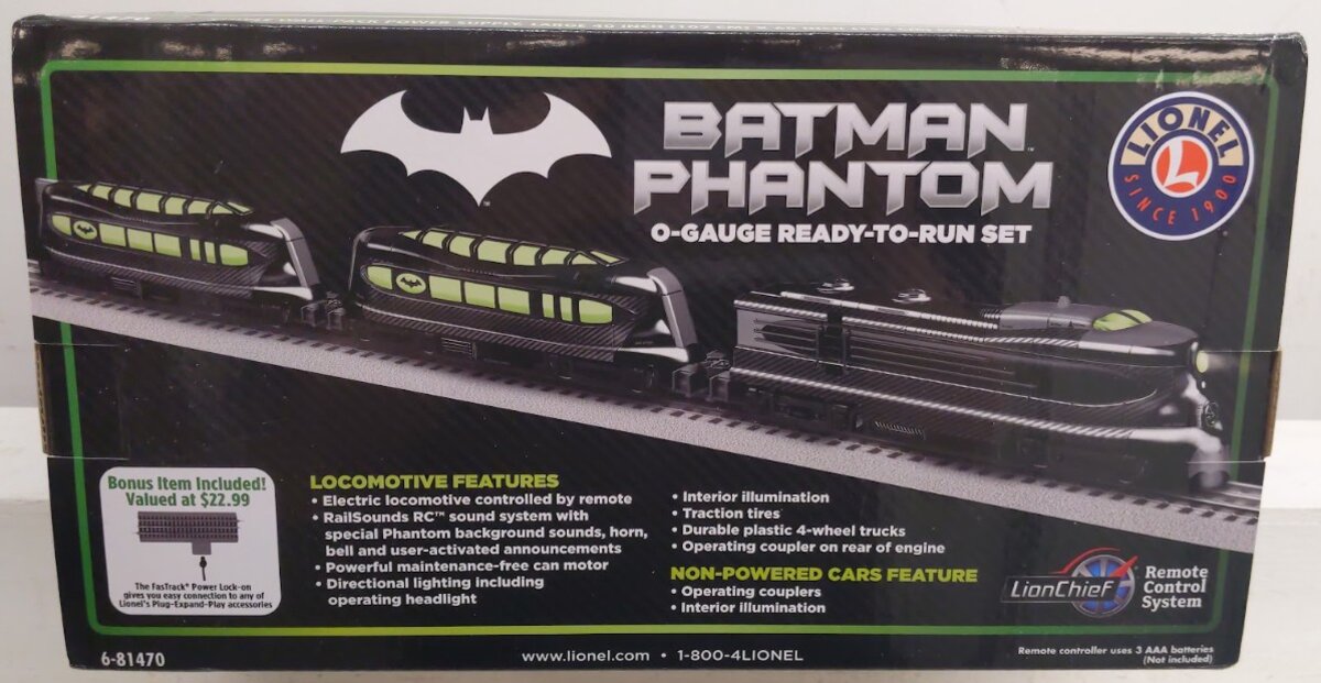 Lionel 6-81470 O Gauge LionChief DC Comics Batman Phantom Train Set EX/Box