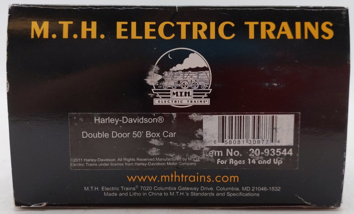 MTH 20-93544 O Gauge Harley Davidson 50' Double Door Box Car #1930 EX/Box