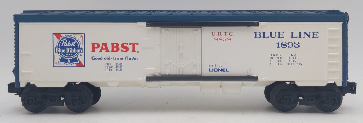 Lionel 6-9859 O Gauge Pabst Blue Ribbon Reefer #1893 EX