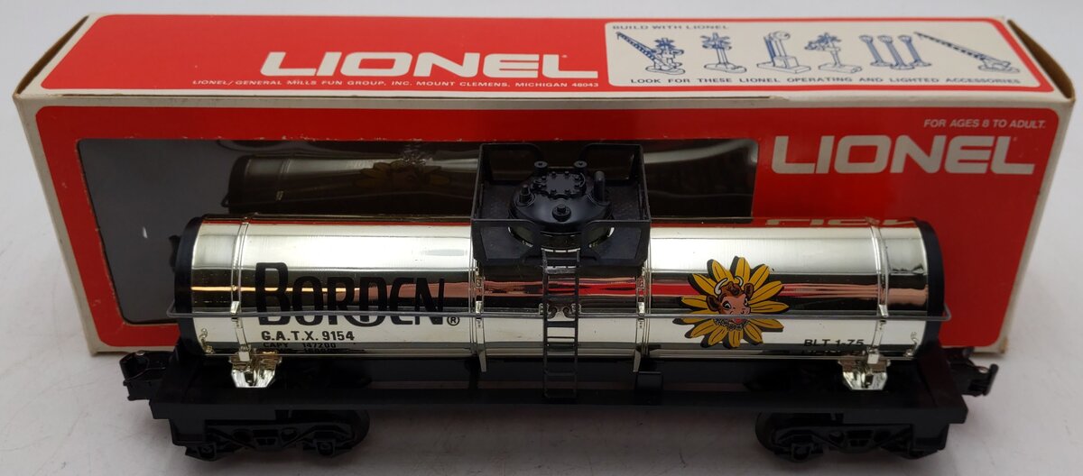 Lionel 6-9154 O Gauge Bordens Plated Gold Tank Car EX/Box