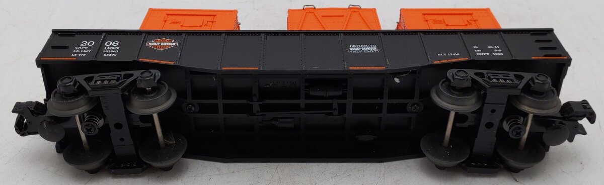 MTH 30-4149B O Gauge Harley Davidson Gondola w/ 3 LCL Containers EX/Box