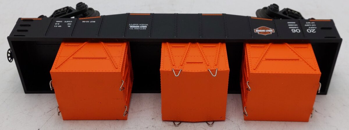 MTH 30-4149B O Gauge Harley Davidson Gondola w/ 3 LCL Containers EX/Box
