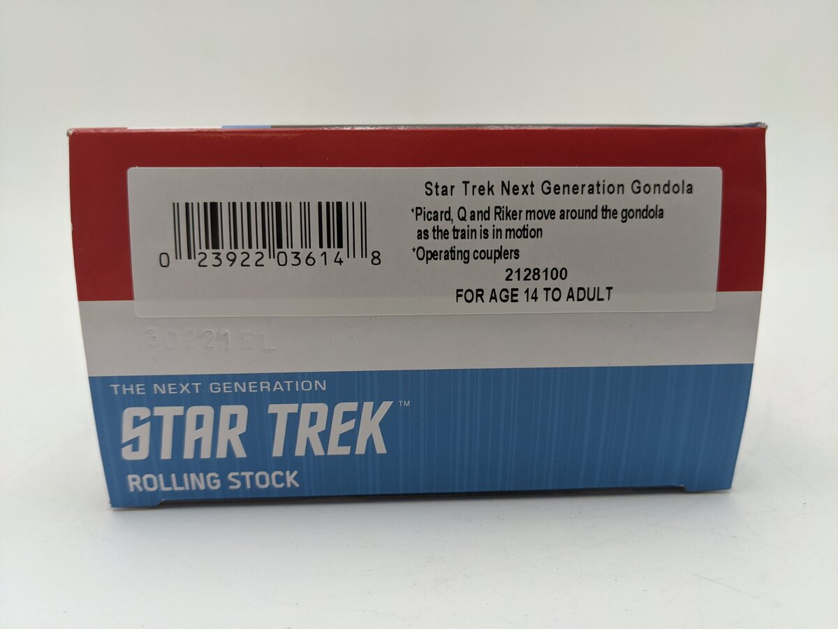 Lionel 2128100 O Gauge Star Trek Ryker, Picard and Q Chasing Gondola LN/Box