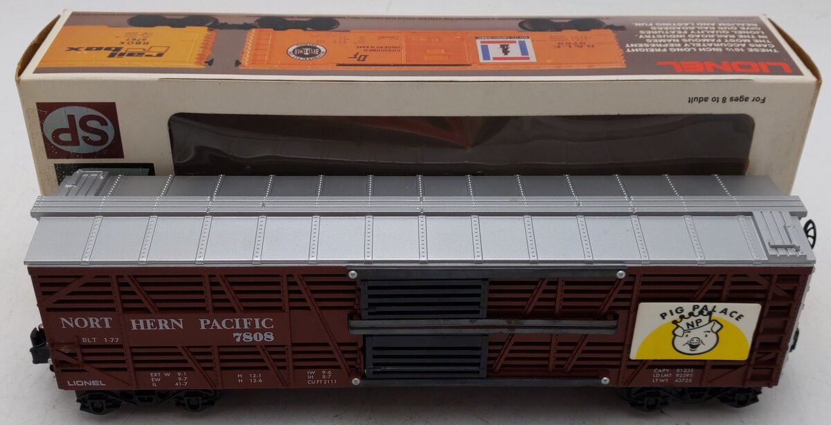 Lionel 6-7808 O Gauge Northern Pacific Pig Palace Stock Car EX/Box