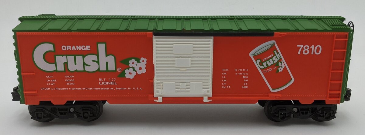 Lionel 6-7810 O Gauge Orange Crush Boxcar EX