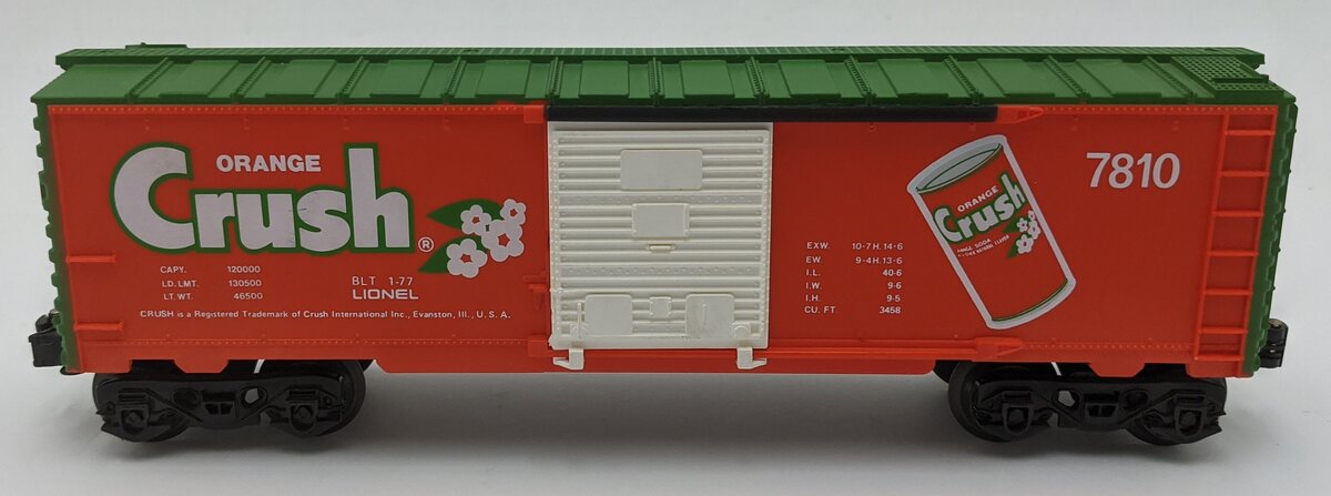 Lionel 6-7810 O Gauge Orange Crush Boxcar EX