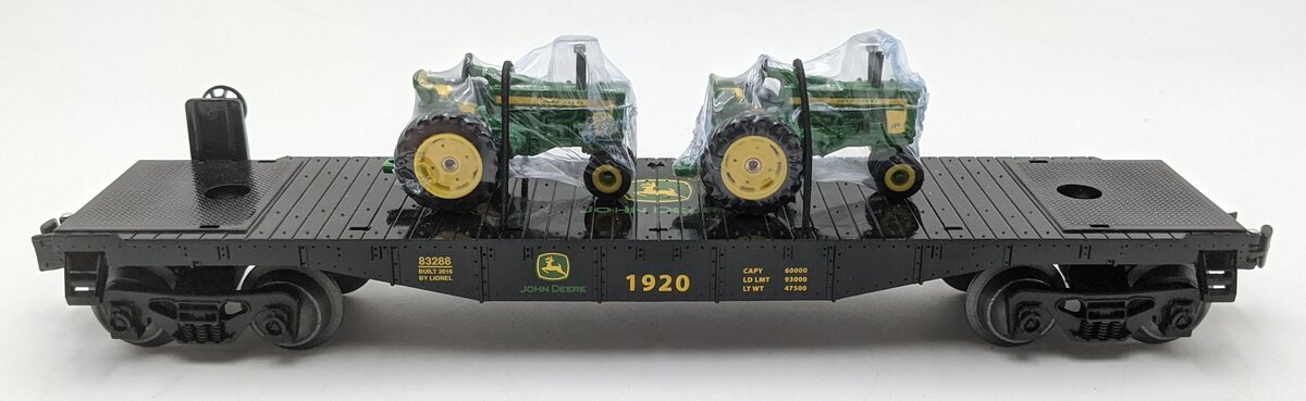 Lionel 6-83288 O Gauge John Deere Flatcar w/ (2) Tractor Load LN