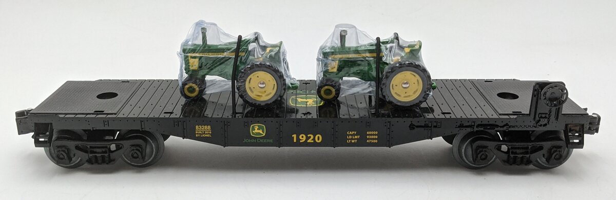 Lionel 6-83288 O Gauge John Deere Flatcar w/ (2) Tractor Load LN