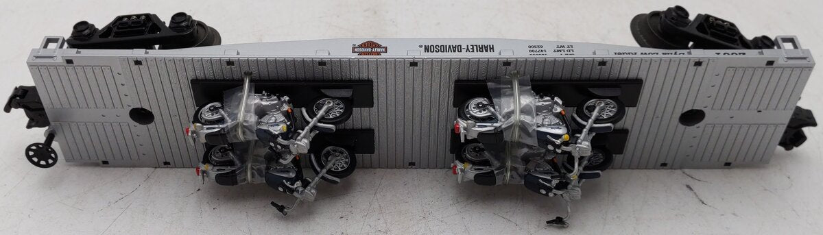 MTH 30-4181b O Gauge Harley Davidson Flatcar w/ Bike Load EX/Box