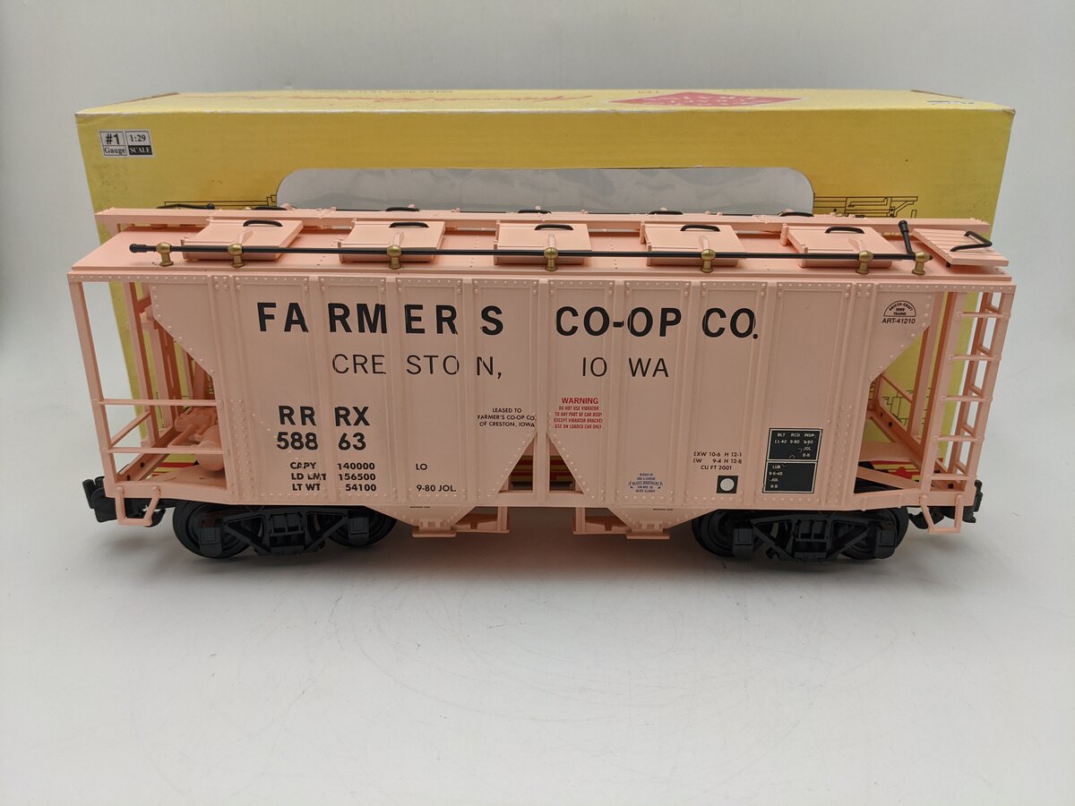 Aristo-Craft 41210 G Scale Farmer's Co-Op 2- Bay Hopper #58863 EX/Box