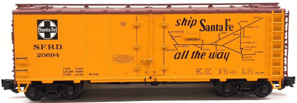 Aristo-Craft 46228-4 ATSF/Santa Fe El Capitan Reefer #20694 EX