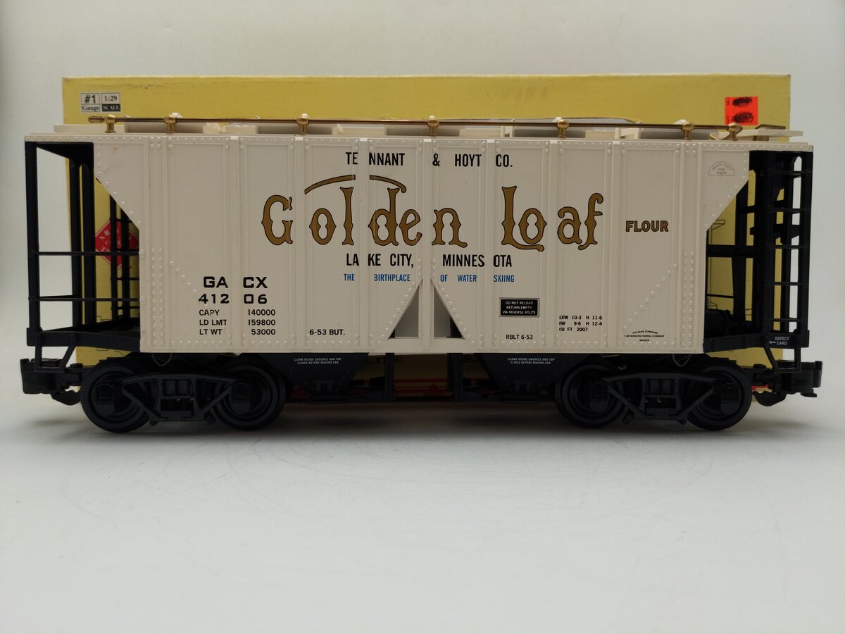 Aristo-Craft 41206 G Scale Golden Loaf 2-Bay Covered Hopper EX/Box