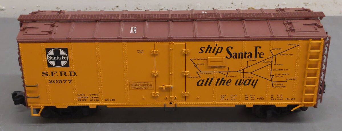 Aristo-Craft 46228-4 G Scale ATSF/Santa Fe El Capitan Reefer #20577 LN/Box