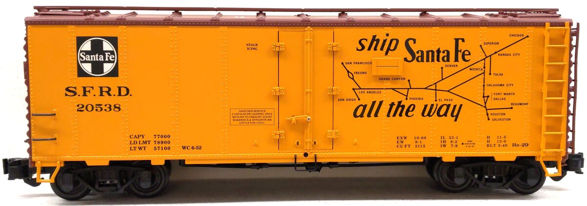 Aristo-Craft 46228-1 ATSF/Santa Fe Scout Reefer Car LN/Box