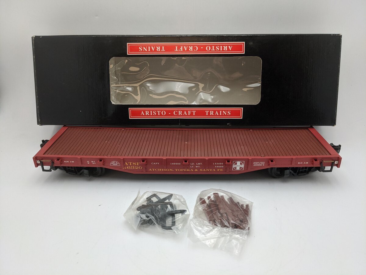 Aristo-Craft 46320 G Scale Atchison Topeka & Santa Fe Flat Car EX/Box