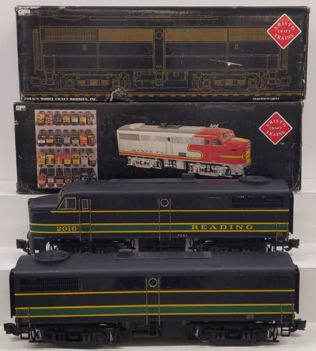 Aristo-Craft 22316 G Gauge Reading FA2 AB Diesel Locomotive Set EX/Box