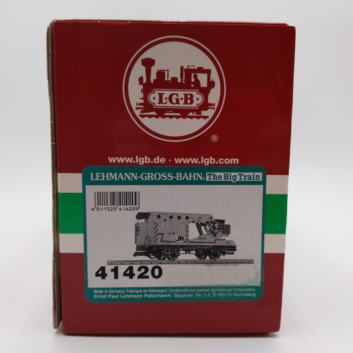 LGB 41420 G Scale J H Crane Car EX/Box