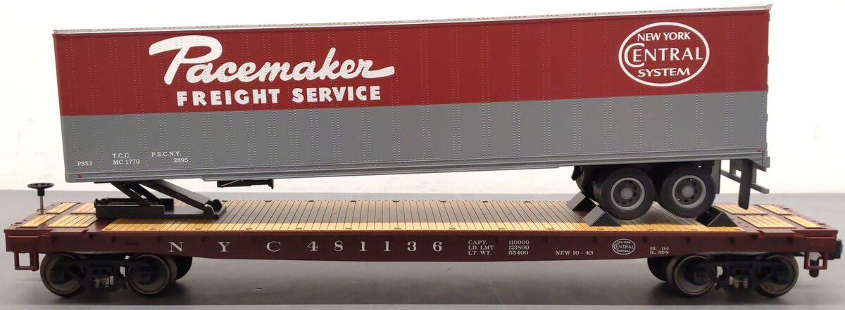 MTH 70-76033 G Scale New York Central Flatcar with 45' Trailer LN/Box