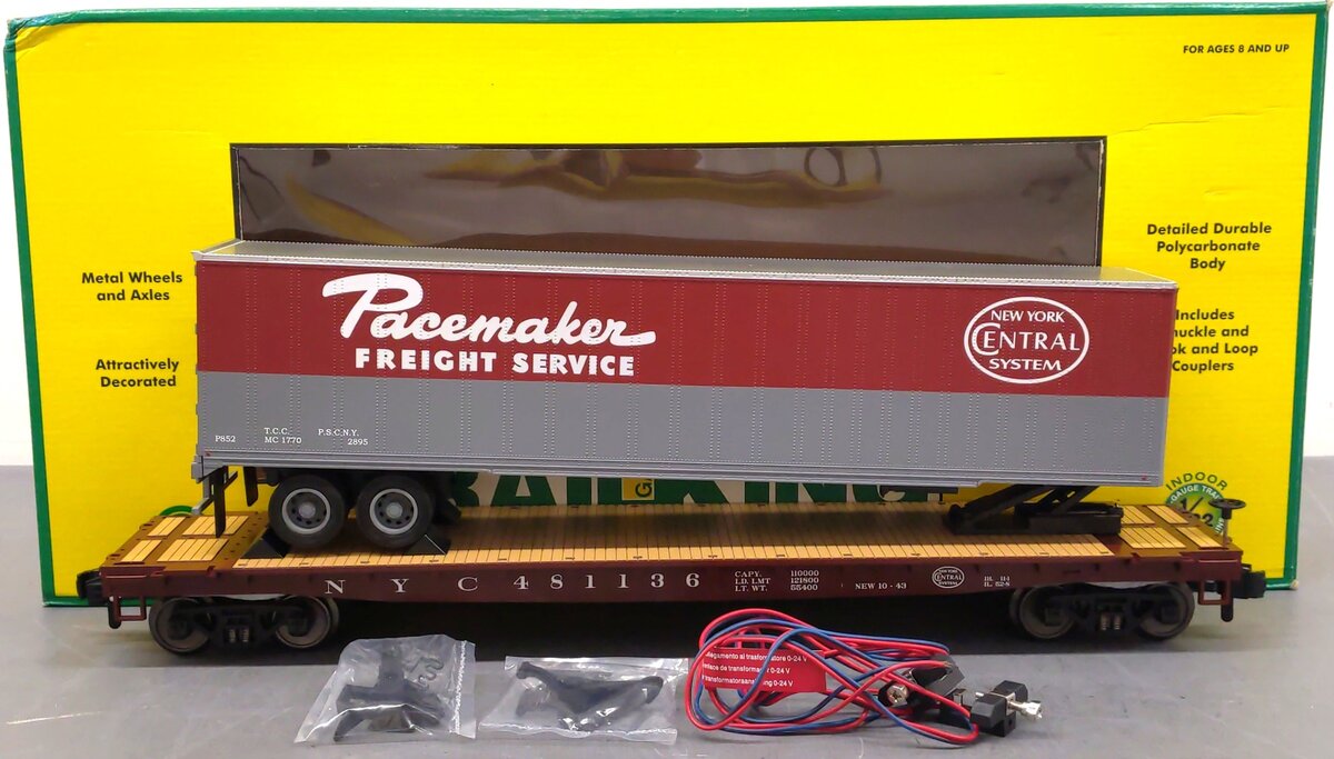 MTH 70-76033 G Scale New York Central Flatcar with 45' Trailer LN/Box