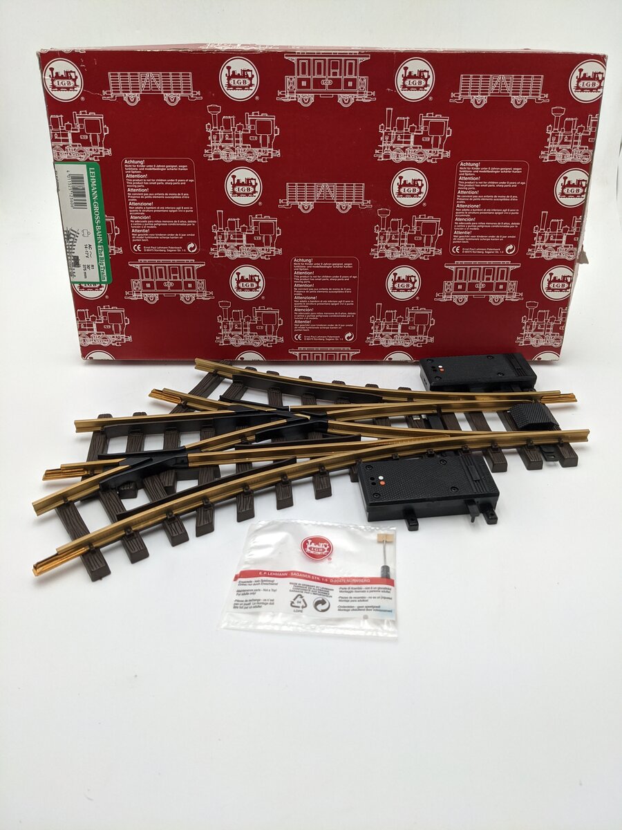 LGB 12360 G Gauge R1 30° Electric 3-Way Switch Turnout EX/Box